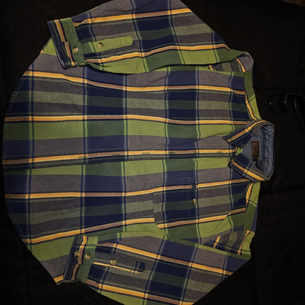 Roper Green and Blue Plaid Button Down Shirt